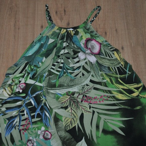 DESIGUAL women's green patterned tank top - Picture 2 of 2